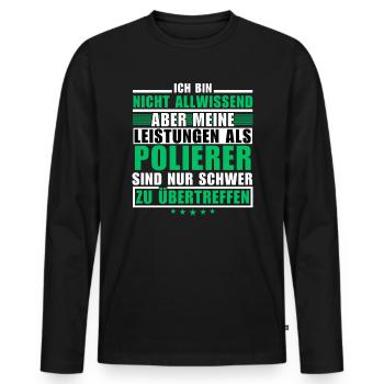 Unsurpassed performance as a polisher - Men's Premium Organic Long Sleeve Shirt - black - Front - Nico (187cm)