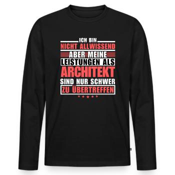 Unübertroffene Leistung als Architekt - Männer Premium Bio Langarmshirt - Schwarz - Vorne - Nico (187cm)