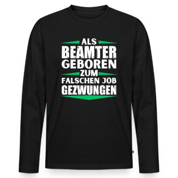 Fonctionnaire décroché au mauvais poste - T-shirt manches longues Premium bio Homme - noir - Devant - Nico (187cm)