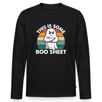 This Is Some Boo Sheet Vintage Sunset - Men's Premium Organic Long Sleeve Shirt - black - Front - Nico (187cm)