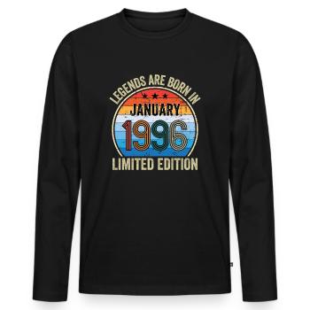 Legends Are Born En Janvier 1996 Édition Limitée - T-shirt manches longues Premium bio Homme - noir - Devant - Nico (187cm)