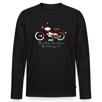 Simson Star SR4-1 - DDR - Ostdeutsches Kulturgut - Männer Premium Bio Langarmshirt - Schwarz - Vorne - Nico (187cm)