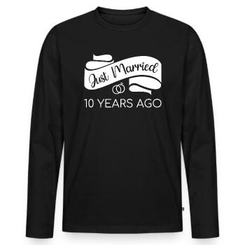 Gerade vor 10 Jahren geheiratet V - Männer Premium Bio Langarmshirt - Schwarz - Vorne - Nico (187cm)
