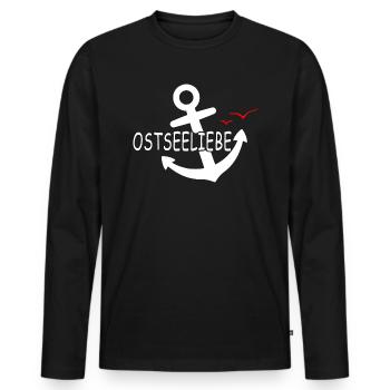 Ostseeliebe - Der verlorene Anker - Männer Premium Bio Langarmshirt - Schwarz - Vorne - Nico (187cm)