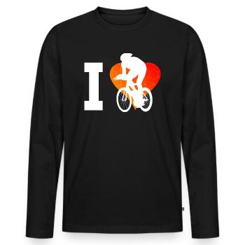 Cyclisme sur route hommes course cycliste vélo de route - T-shirt manches longues Premium bio Homme - noir - Devant - Nico (187cm)