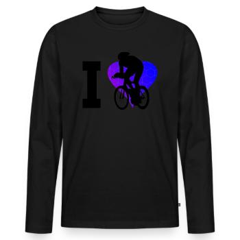 Vélo de route pour hommes Vélo de course Vélo de course Cyclisme de course - T-shirt manches longues Premium bio Homme - noir - Devant - Nico (187cm)