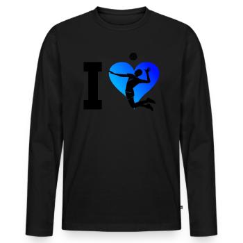 Volleyball Player Beach Volley Volley Women's Volleyballs - Men's Premium Organic Long Sleeve Shirt - black - Front - Nico (187cm)