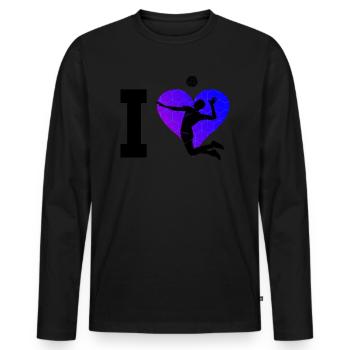Beach Volleyball Beach Volley Volley Volleyball - Men's Premium Organic Long Sleeve Shirt - black - Front - Nico (187cm)