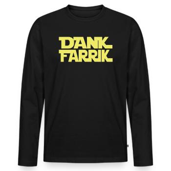 Thanks Farrik - Men's Premium Organic Long Sleeve Shirt - black - Front - Nico (187cm)