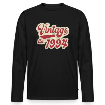 Vintage Est 1994 - T-shirt manches longues Premium bio Homme - noir - Devant - Nico (187cm)