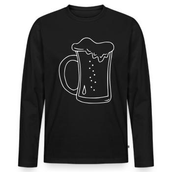 Beer Drawing Party Celebrate White - Men's Premium Organic Long Sleeve Shirt - black - Front - Nico (187cm)