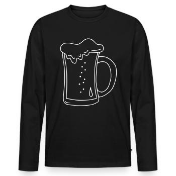 Beer Drawing Party Celebrate White - Men's Premium Organic Long Sleeve Shirt - black - Front - Nico (187cm)