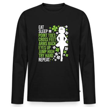 Eat Sleep Irish Dance - Irish Dancer - Men's Premium Organic Long Sleeve Shirt - black - Front - Nico (187cm)
