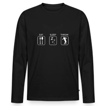 Eat Sleep Athletic Ball Sport Bullet Shocks - Männer Premium Bio Langarmshirt - Schwarz - Vorne - Nico (187cm)
