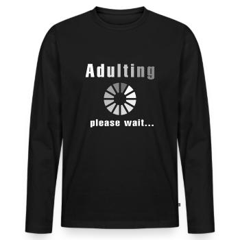 Erwachsene 18. Geburtstag Geschenk 18 Jahre alt Mädchen Jungen - Männer Premium Bio Langarmshirt - Schwarz - Vorne - Nico (187cm)