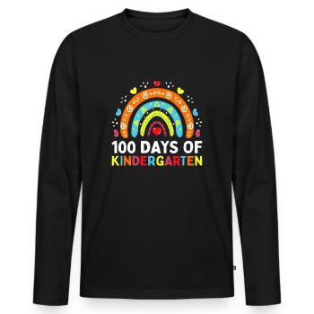 100 Tage Erzieherin - Männer Premium Bio Langarmshirt - Schwarz - Vorne - Nico (187cm)