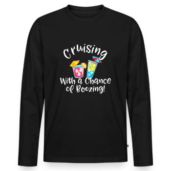 Kreuzfahrt mit der Chance auf eine lustige Kreuzfahrt - Männer Premium Bio Langarmshirt - Schwarz - Vorne - Nico (187cm)