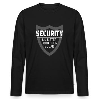 Security Lil' Sister Protection Squad Big Brother - T-shirt manches longues Premium bio Homme - noir - Devant - Nico (187cm)