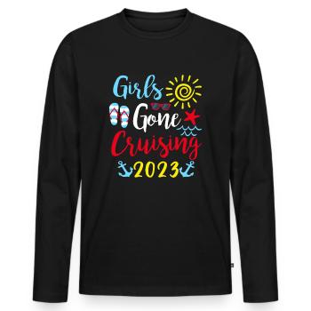 Womens Girls Gone Cruising 2023 Vacation Girl - Männer Premium Bio Langarmshirt - Schwarz - Vorne - Nico (187cm)