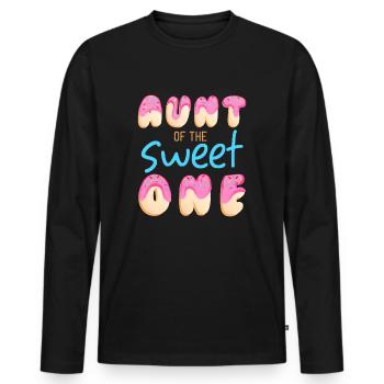 Tante de Sweet One Première fête d’anniversaire assortie - T-shirt manches longues Premium bio Homme - noir - Devant - Nico (187cm)