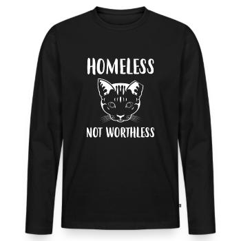 Homeless TNR Neuter Release Feral Cat - Men's Premium Organic Long Sleeve Shirt - black - Front - Nico (187cm)