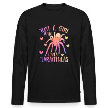 Just a Girl Who Loves Tarantulas - Spider Lover - Men's Premium Organic Long Sleeve Shirt - black - Front - Nico (187cm)