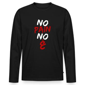 Ohne Fleiß kein Gewinn Lustiges arabisches Motivations-Fitnessstudio - Männer Premium Bio Langarmshirt - Schwarz - Vorne - Nico (187cm)