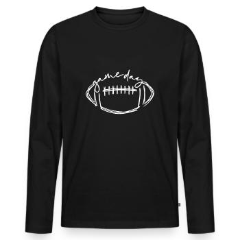 Game Day Football Game Day Vibes Football Lover - Men's Premium Organic Long Sleeve Shirt - black - Front - Nico (187cm)