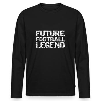 Cadeau de joueur de football pour garçons Gear Future Football - T-shirt manches longues Premium bio Homme - noir - Devant - Nico (187cm)