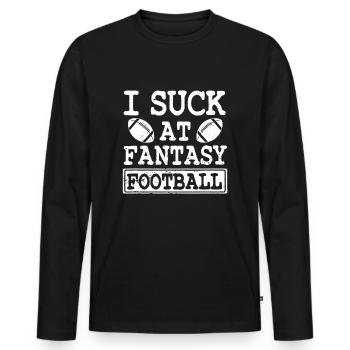 Drôle je suce le perdant de la Fantasy Football League - T-shirt manches longues Premium bio Homme - noir - Devant - Nico (187cm)