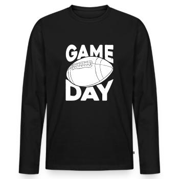 Vintage American Football Game Sports Lover - Men's Premium Organic Long Sleeve Shirt - black - Front - Nico (187cm)
