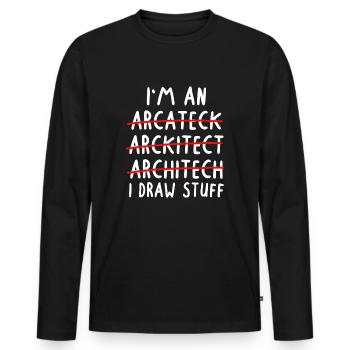 Architect Art Men Women Future Architecture Pun - Men's Premium Organic Long Sleeve Shirt - black - Front - Nico (187cm)
