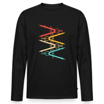 Architekt Design Männer Frauen Kompass Architektur - Männer Premium Bio Langarmshirt - Schwarz - Vorne - Nico (187cm)