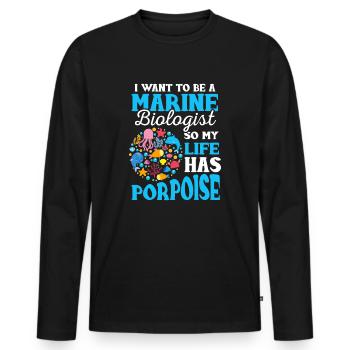 Marine Biology idea Future Marine Biologist Gift - Men's Premium Organic Long Sleeve Shirt - black - Front - Nico (187cm)