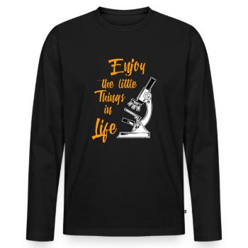 Biologe Mikroskop Labor - Biologie Wortspiel - Männer Premium Bio Langarmshirt - Schwarz - Vorne - Nico (187cm)