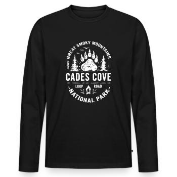 Cades Cove Rundweg | Große Smoky Mountains - Männer Premium Bio Langarmshirt - Schwarz - Vorne - Nico (187cm)