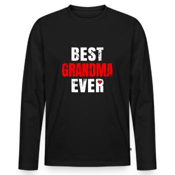 Meilleure grand-mère de tous les temps Saint-Valentin Grand-mère Mère - T-shirt manches longues Premium bio Homme - noir - Devant - Nico (187cm)