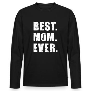 Meilleure fête des mères de tous les temps - T-shirt manches longues Premium bio Homme - noir - Devant - Nico (187cm)