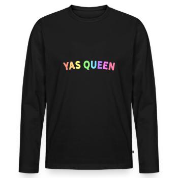 Feminist Girl Power YAS QUEEN Yas Kween LGBTQ - Men's Premium Organic Long Sleeve Shirt - black - Front - Nico (187cm)