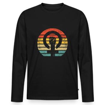 Feminist Womens Rights - Gender Equality Feminism - Men's Premium Organic Long Sleeve Shirt - black - Front - Nico (187cm)