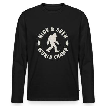 Bigfoot Hide And Seek World Champion Sasquatch - Men's Premium Organic Long Sleeve Shirt - black - Front - Nico (187cm)