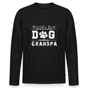 Le meilleur grand-père de chien du monde pour hommes - T-shirt manches longues Premium bio Homme - noir - Devant - Nico (187cm)