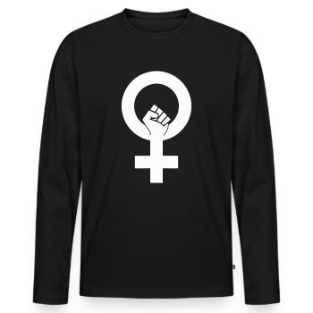Internationaler Frauentag: Starke Feministinnen - Männer Premium Bio Langarmshirt - Schwarz - Vorne - Nico (187cm)