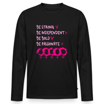 Women's Empowerment, International Women's Day - Men's Premium Organic Long Sleeve Shirt - black - Front - Nico (187cm)