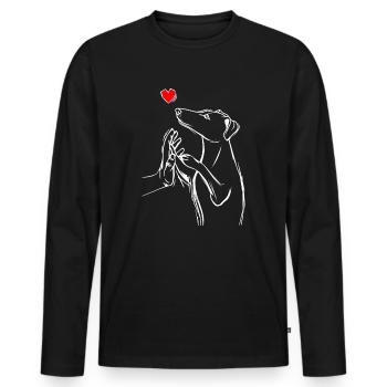 Greyhound Dog Owner Women - Men's Premium Organic Long Sleeve Shirt - black - Front - Nico (187cm)