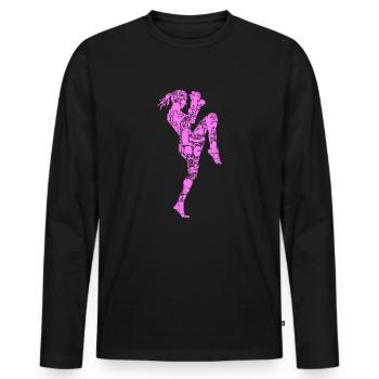 Muay Thai Women Girls - Men's Premium Organic Long Sleeve Shirt - black - Front - Nico (187cm)