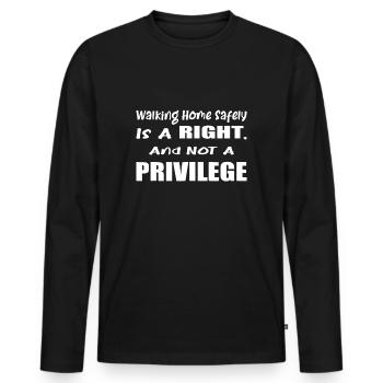 Stop Violence Against Women - Feminist - Men's Premium Organic Long Sleeve Shirt - black - Front - Nico (187cm)