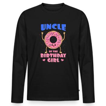 Uncle Of The Birthday Girl Donut Bday Party Tio - Men's Premium Organic Long Sleeve Shirt - black - Front - Nico (187cm)