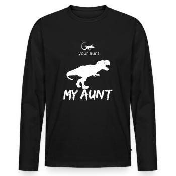 Your Aunt My Aunt Funny Lizard Cute Dinosaur - Men's Premium Organic Long Sleeve Shirt - black - Front - Nico (187cm)