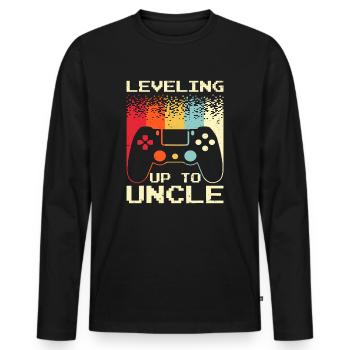 Bester neuer Onkel für Männer, Jungen, die bald Onkel werden - Männer Premium Bio Langarmshirt - Schwarz - Vorne - Nico (187cm)